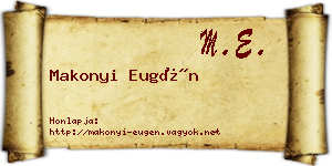 Makonyi Eugén névjegykártya